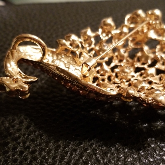 Jumbo Peacock Rainbow Crystals Brooch Pendant Purse Charm Key ring *NWT - Picture 8 of 9